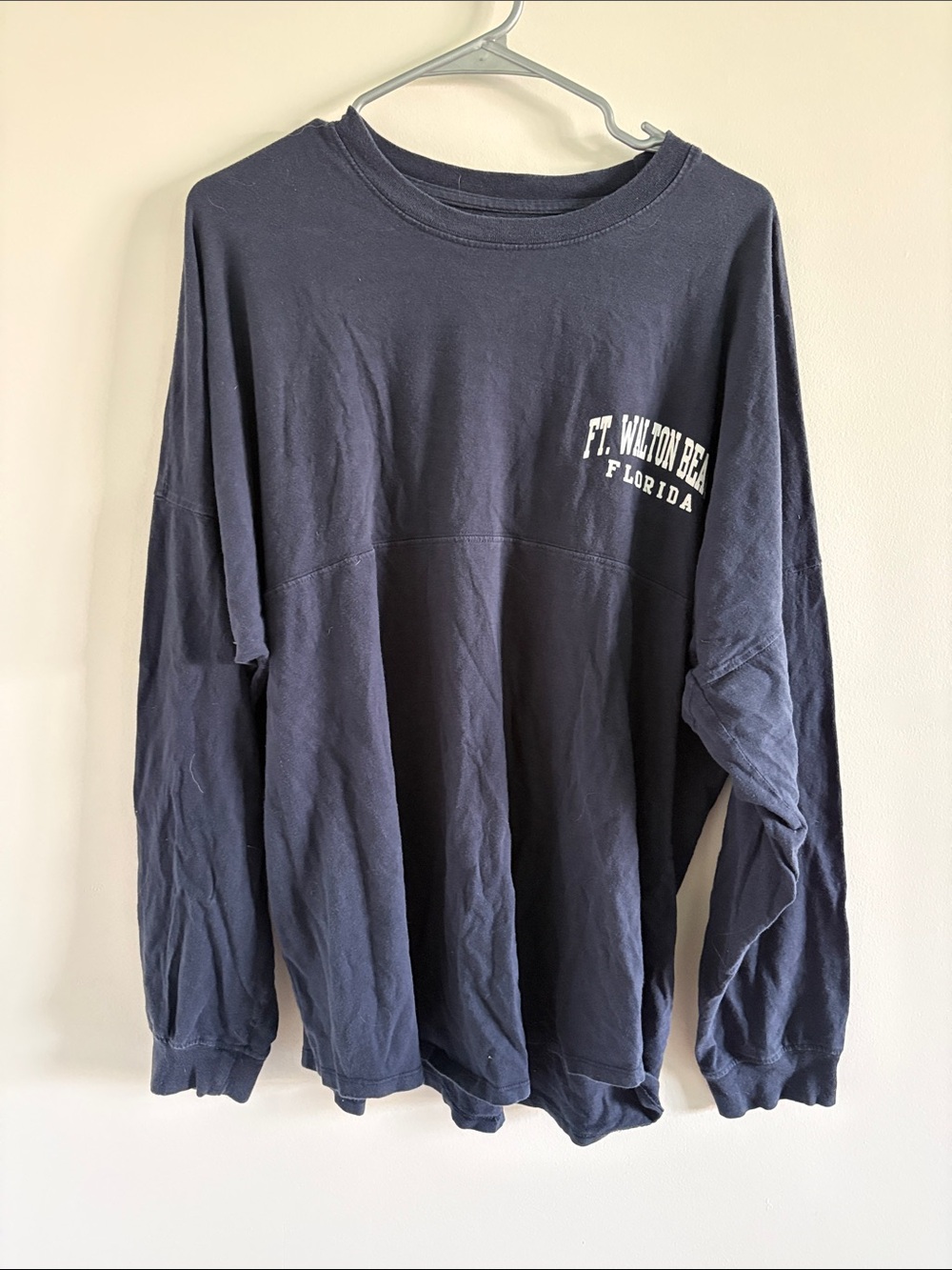 FT. WALTON BEACH Florida Long Sleeve Tee - Navy Blue